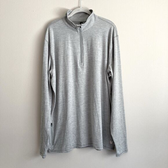 Vuori Mens Gray 1/4 Zip Pullover Size XXL Performance Stretch Lightweight Active - Picture 1 of 10